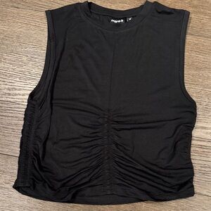 Mono B Black Ruched Tank Top